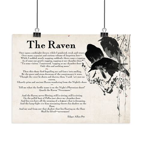 PRINTABLE the Raven Edgar Allan Poe Poem Poster Print | Etsy