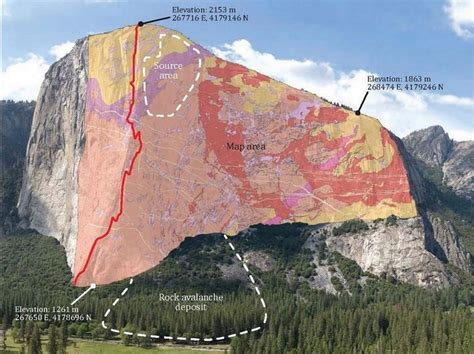 The Geological Society of America just published this geologic map of the southeast face of El ...