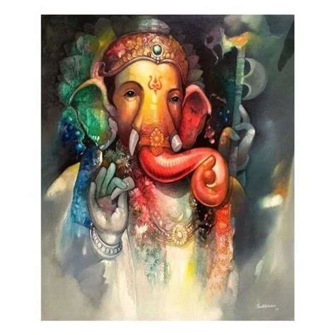 Unframed Canvas Lord Ganesha Painting, Size: 40x50 at Rs 45999 in New Delhi