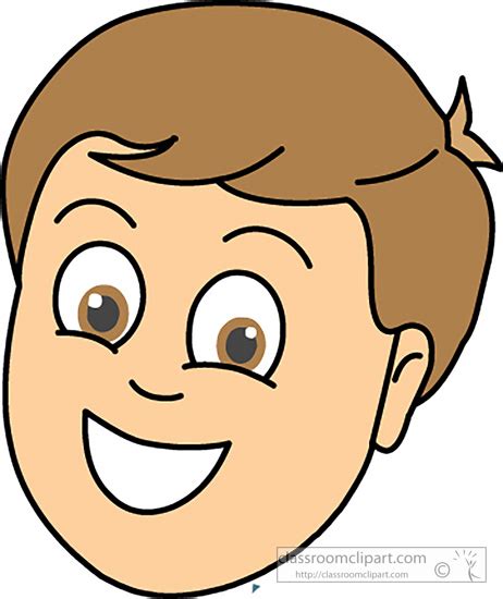 Faces Clipart - boy_smiling_face - Classroom Clipart