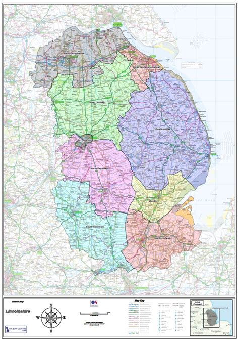 Lincolnshire County Map - Digital Download – ukmaps.co.uk