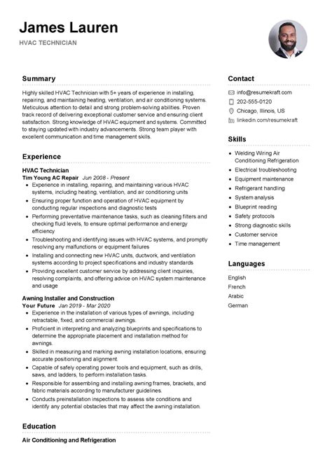 HVAC Technician Resume Sample in 2024 - ResumeKraft