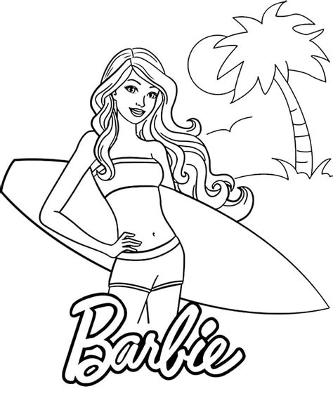 Barbie on the Beach coloring page - Download, Print or Color Online for ...