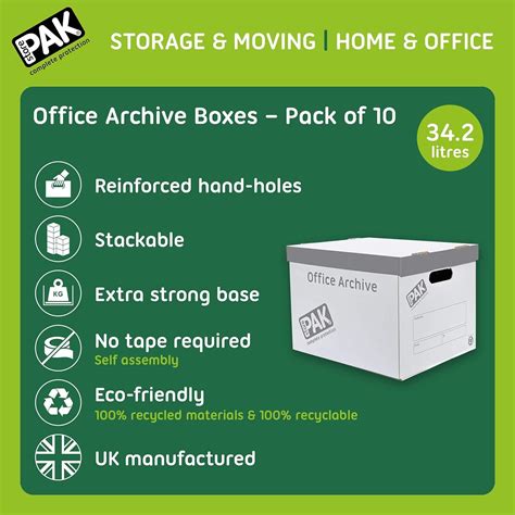 StorePAK Office Archive/Storage Cardboard Boxes & Lids Pack of 10. Good for Off | eBay