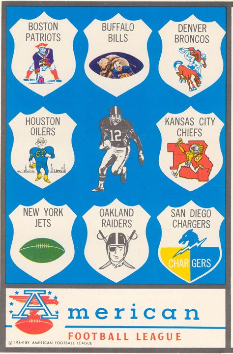 From the archives: 1960 AFL Team Logos | American football league, Chargers football, Nfl ...