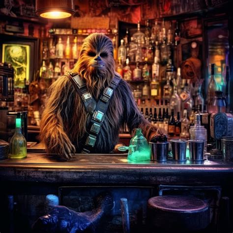 Premium AI Image | A star wars bar with a man behind the bar