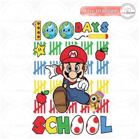 100 Days of School PNG,100 Days of School Mario Png, Happy 100 Days of School Png, School Png ...