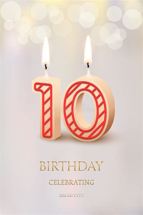 Birthday candles number 10 stock illustration. Illustration of cartoon - 38372725