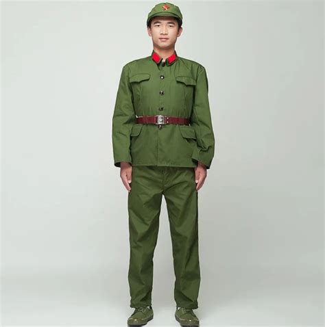 North Korean Soldier Uniform Red guards green performance costume stage ...