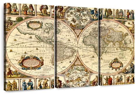 Early World Map Wall Art | Drawing