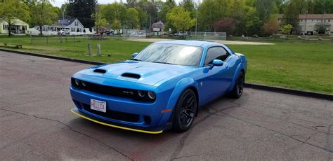 Finally got my dream car 2019 challenger hellcat widebody in B5 blue ...