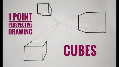 1 Point Perspective (Cube) Drawing for Beginners - YouTube