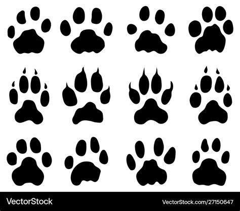 Black print jaguar paw Royalty Free Vector Image