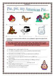 Food idioms worksheets