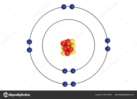 Neon Atom Bohr Model Proton Neutron Electron Illustration Stock Photo ...