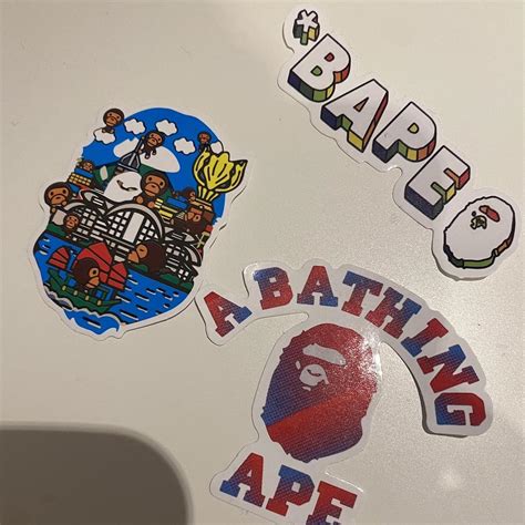 3 bape stickers - Depop