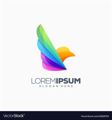 Colorful bird logo design Royalty Free Vector Image