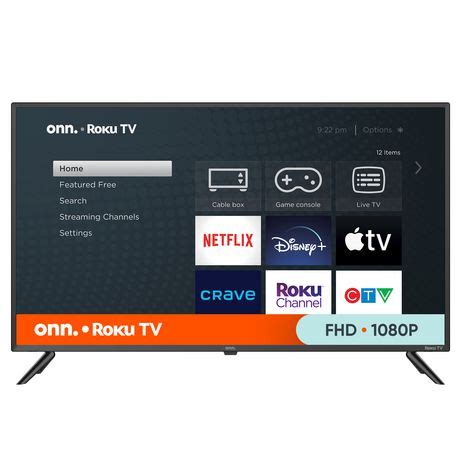 onn. 40" 1080p FHD Roku Smart TV (100058007-CA), 3 HDMI, 1 USB, 60 Hz ...