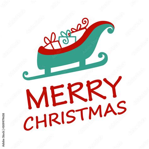 Merry Christmas colorful text. Vector illustration. Cartoon merry xmas ...