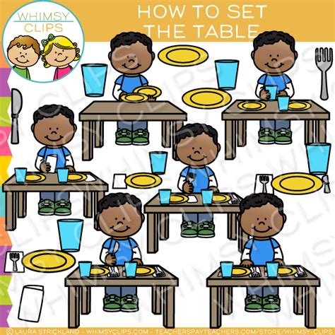 How to Set the Table Sequencing Clip Art , Images & Illustrations | Whimsy Clips