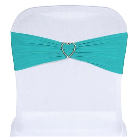 5 Pack | 5"x12" Turquoise Spandex Stretch Chair Sash