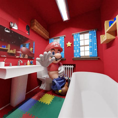 ArtStation - Mario's Bathroom