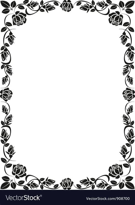 Rose frame vector image on VectorStock | Rose frame, Clip art frames ...