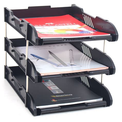 Office Filing Trays Letter Rack Desk Organiser Paper A4 Document Holder ...