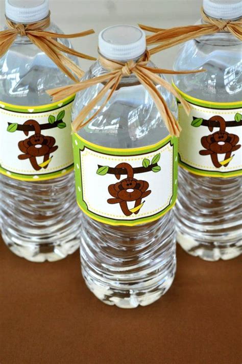 Monkey Party PRINTABLE Birthday Drink Labels INSTANT | Etsy | Birthday drinks, Diy water bottle ...