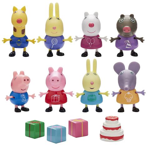 Peppa Pig Birthday Party Deluxe Figure Pack Character Toys Set of 10 ...