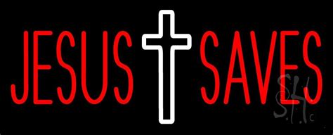 Red Jesus Saves LED Neon Sign - God Neon Signs - Everything Neon