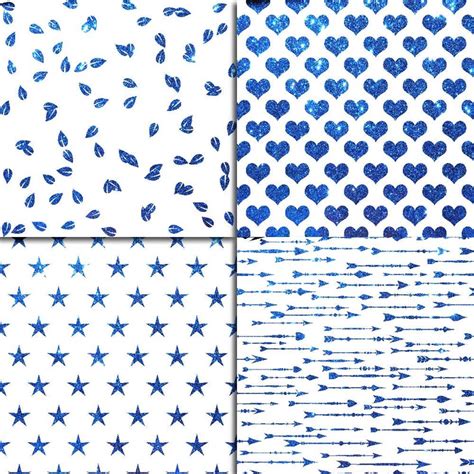 Blue Glitter Digital Paper Glitter Textures White | Etsy