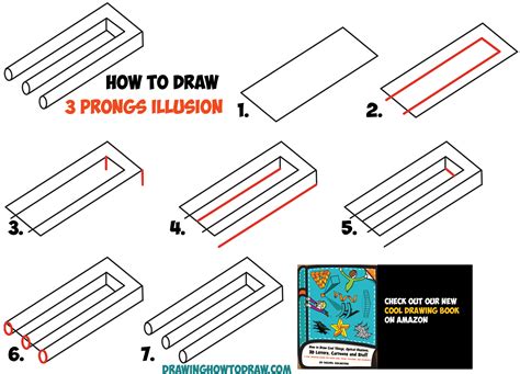 How to Draw 3 Prongs Optical Illusion Easy Step by Step Drawing ...