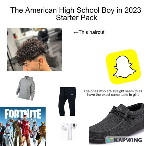 The American High School Boy in 2023 Starter Pack : r/starterpacks