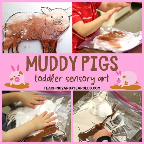 Awesome Muddy Pig Sensory Art for Toddlers (Free Printable)