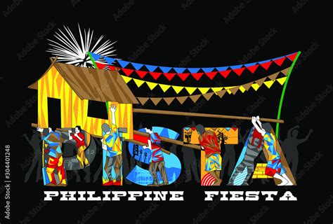 Philippine fiesta bayanihan design vector Stock Vector | Adobe Stock