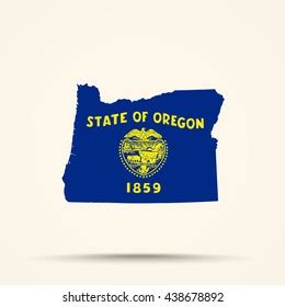 Map Oregon Oregon Flag Colors Stock Illustration 438678892 | Shutterstock