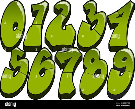 Graffiti Numbers Legible shiny graffiti styled numbers 0-9 Stock Vector Image & Art - Alamy