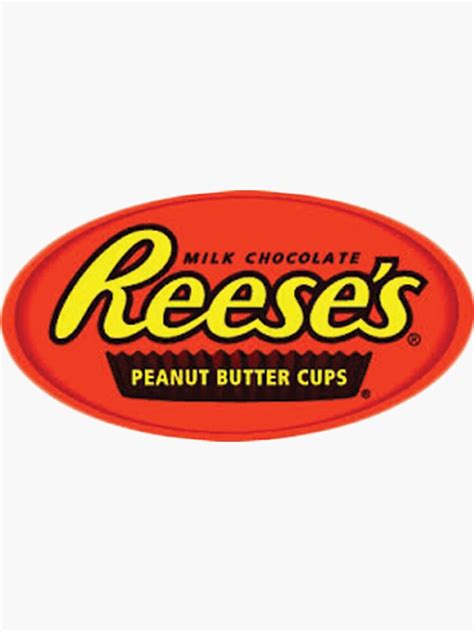 "simple chocolatos logo reese's" Sticker for Sale by barrowjoang | Redbubble