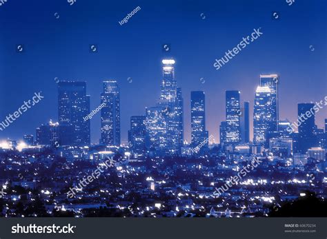 Downtown Los Angeles Skyline Night Stock Photo 60670234 | Shutterstock