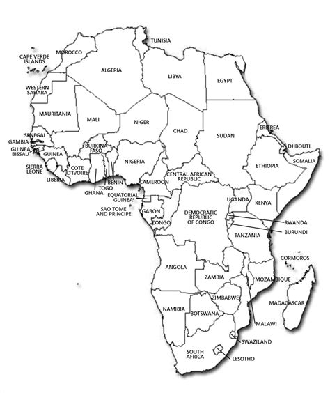 Africa Map Coloring Page