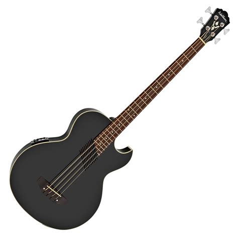 Washburn AB10B Electro Acoustic Bass Guitar, Black at Gear4music