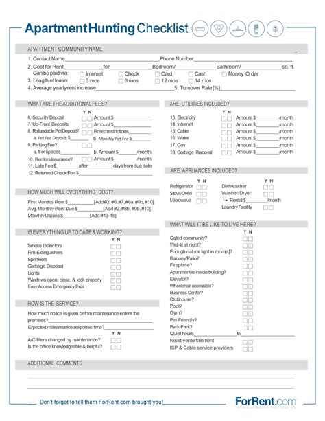 First / New Apartment Checklist - 40 Essential Templates - Template Lab