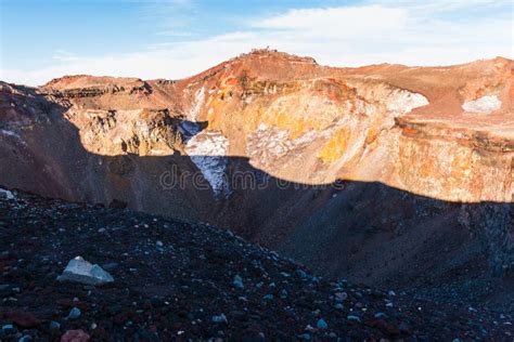 Crater of Mount Fuji stock photo. Image of adventure - 146893618