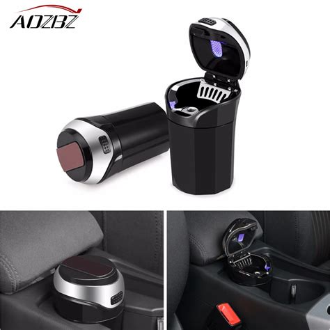 3 in 1Removable Cigarette Lighter Rechargeable Car LED Ashtray Car Trash Can LED Light for Car ...