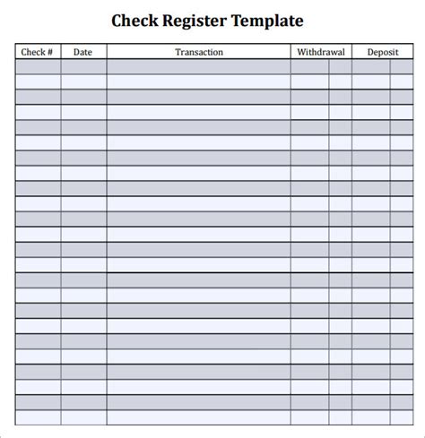 FREE 9+ Sample Check Register Templates in PDF