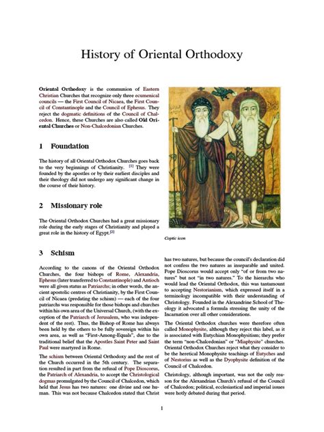 History of Oriental Orthodoxy | PDF | Council Of Chalcedon | Eastern Christianity