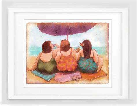 Chubby Women on Beach Fat Women Art Beach House Art Large - Etsy Australia