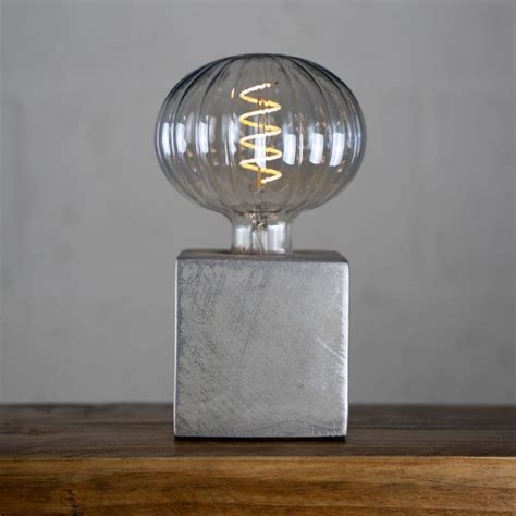 Hunish Cirrus - Cement Bare Bulb Table Lamp
