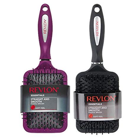 Revlon Straight & Smooth Soft Touch Paddle Hair Brush Set, Black + Berry - Beyond Beauty Events